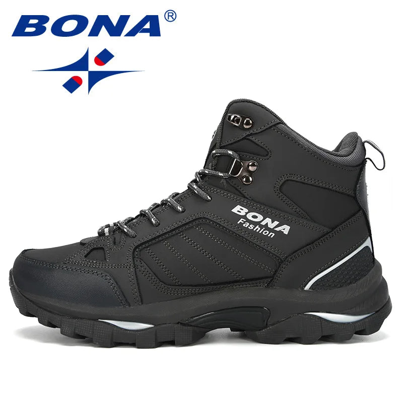 Bottes Homme Cuir Fourrées Anti-Dérapant — Chaussures Hiver Confortables