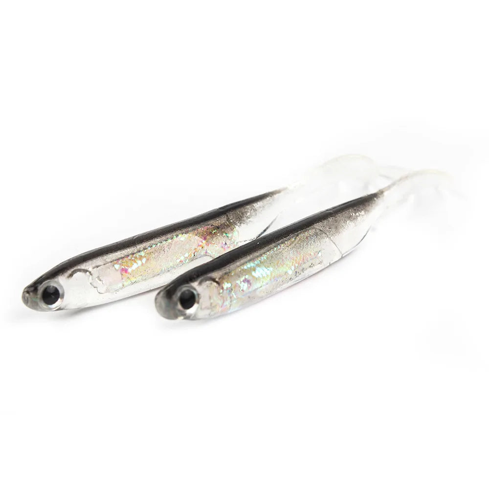 5pcs/lot Soft Fishing Lure 7CM 7.5CM 1.7G 2.3G 2.7G T Tail Fish Rainbow Color Glitter Swing Fishing Spinner Bait