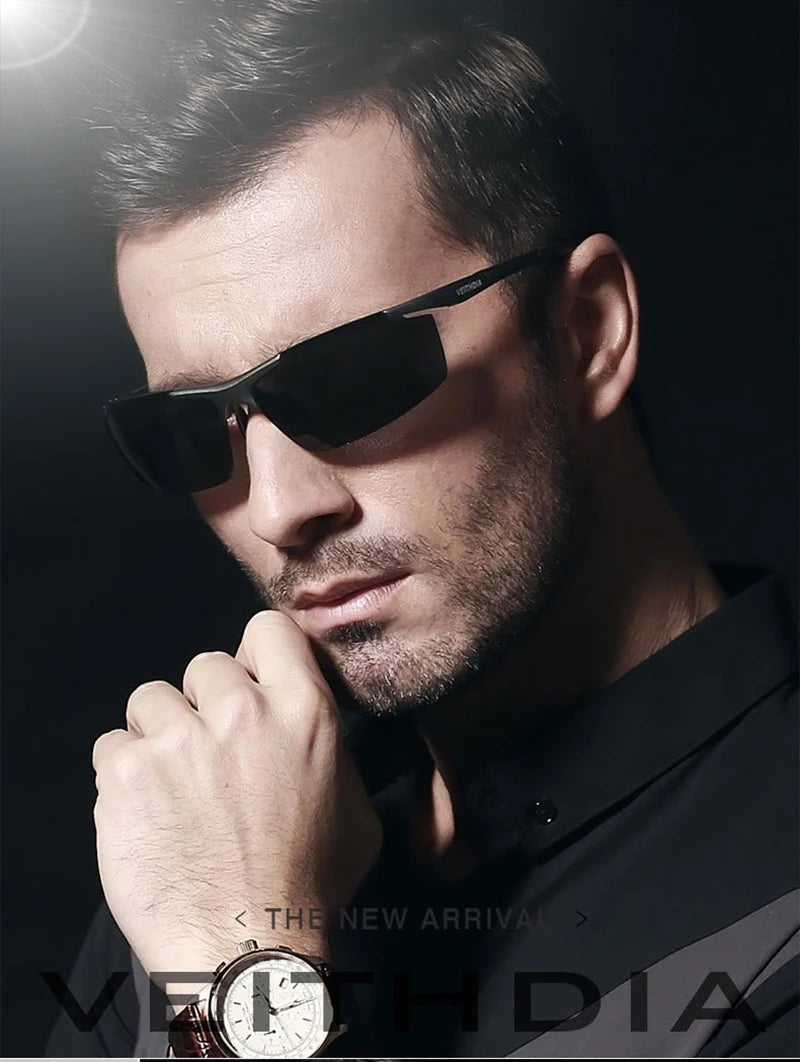 VEITHDIA aluminium magnésium hommes lunettes de soleil polarisées UV400 revêtement miroir lunettes de soleil en plein air lunettes pour homme accessoires 6588