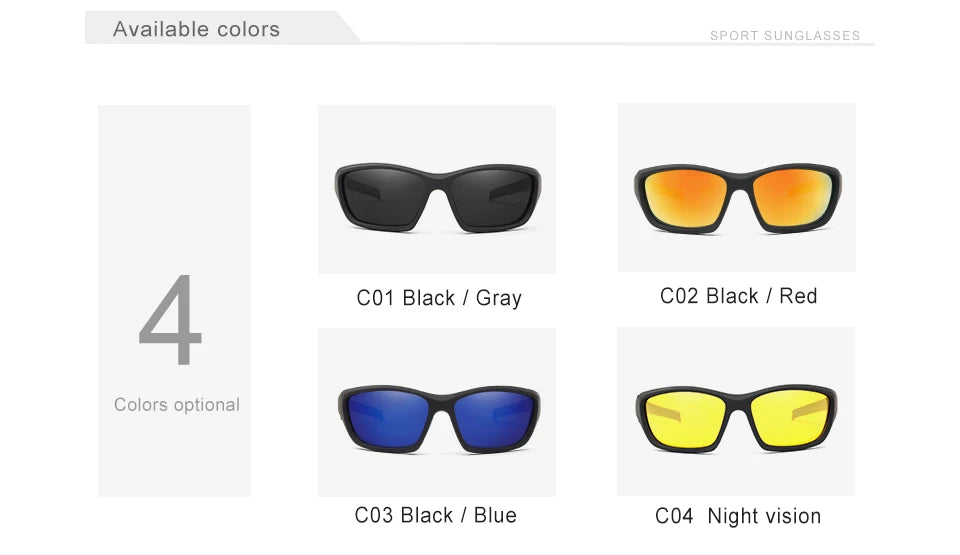 Lunettes de soleil polarisées TR90 pour homme — monture miroir, vision nocturne