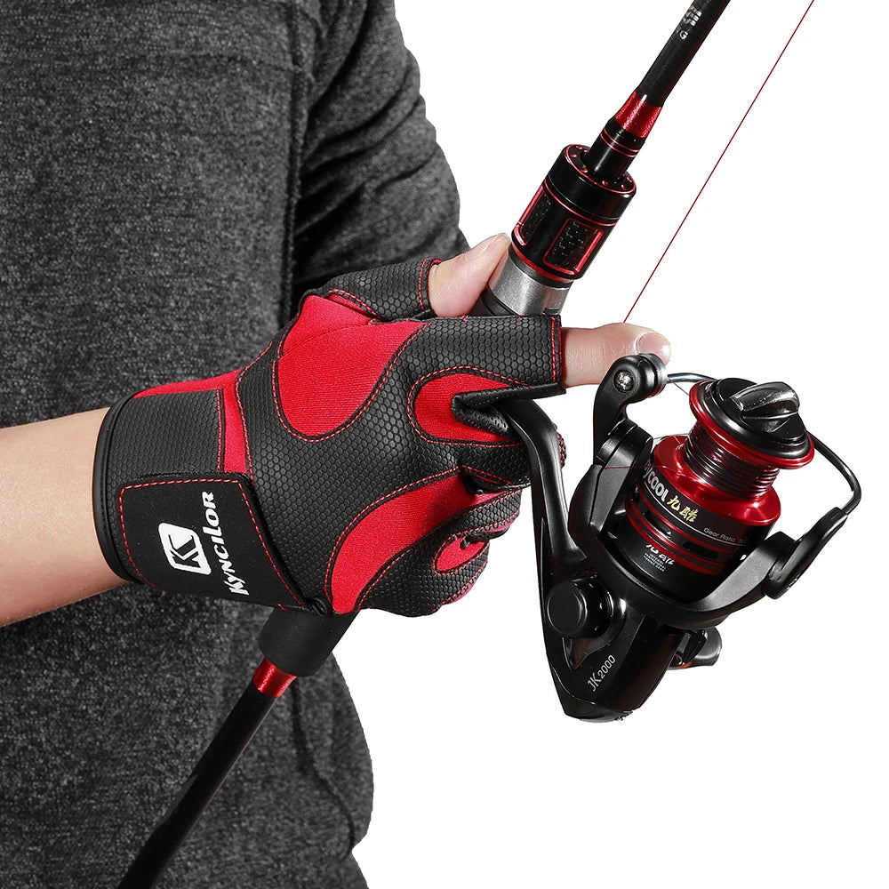 Gants De pêche sans doigts, coupe à 3 doigts, résistance en cuir, gants De pêche, survie, Camping, randonnée, outil De sauvetage