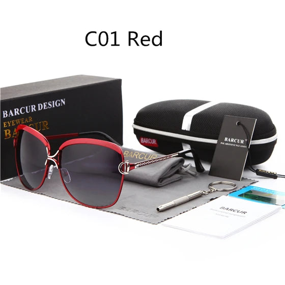 Lunettes de soleil polarisées femme — dégradé, lentille ronde, carré, luxe