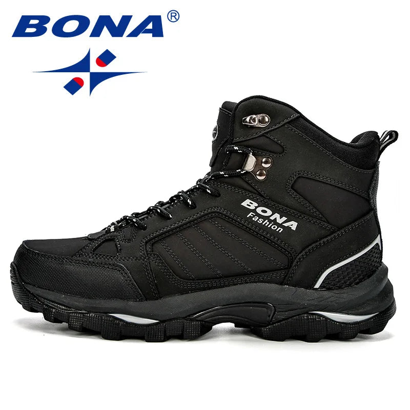 Bottes Homme Cuir Fourrées Anti-Dérapant — Chaussures Hiver Confortables