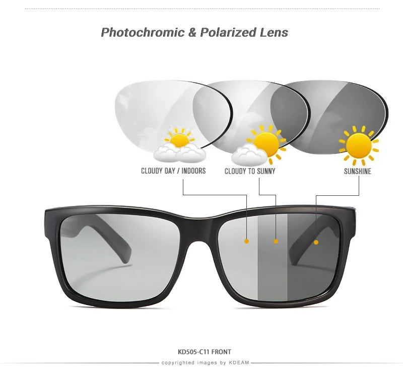 Lunettes de soleil sport polarisées — couleurs choquantes, conduite extérieur, photochromiques, avec boîte