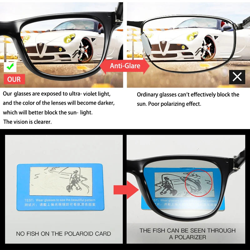 Psacss - Gafas de sol polarizadas cuadradas para hombre, lentes de conducción, de alta calidad, retro, UV400