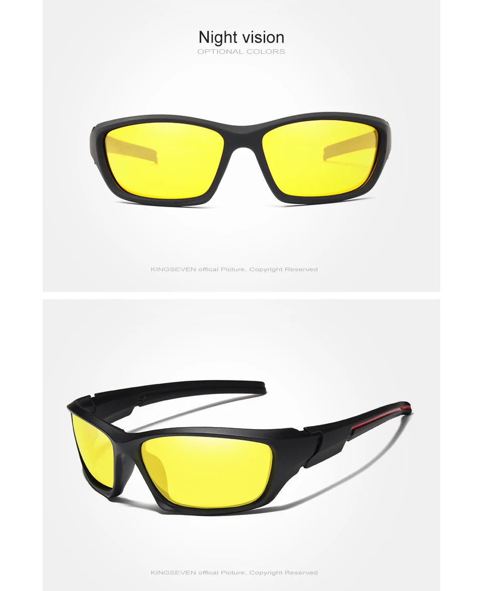 Lunettes de soleil polarisées TR90 pour homme — monture miroir, vision nocturne