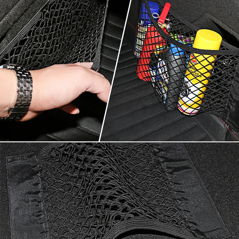 Car Trunk Storage Bag, Nylon Mesh Nets, Car Rear Trunk Organizer, Elastic String Luggage Net Holder, Pocket Vehicle Supplies