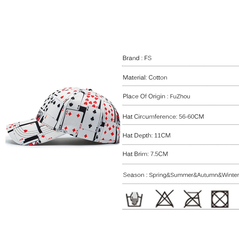FS Vintage White Baseball Cap for Men and Women, Cotton Casual Hip-Hop Snapback Cap, Men's Trucker Hat