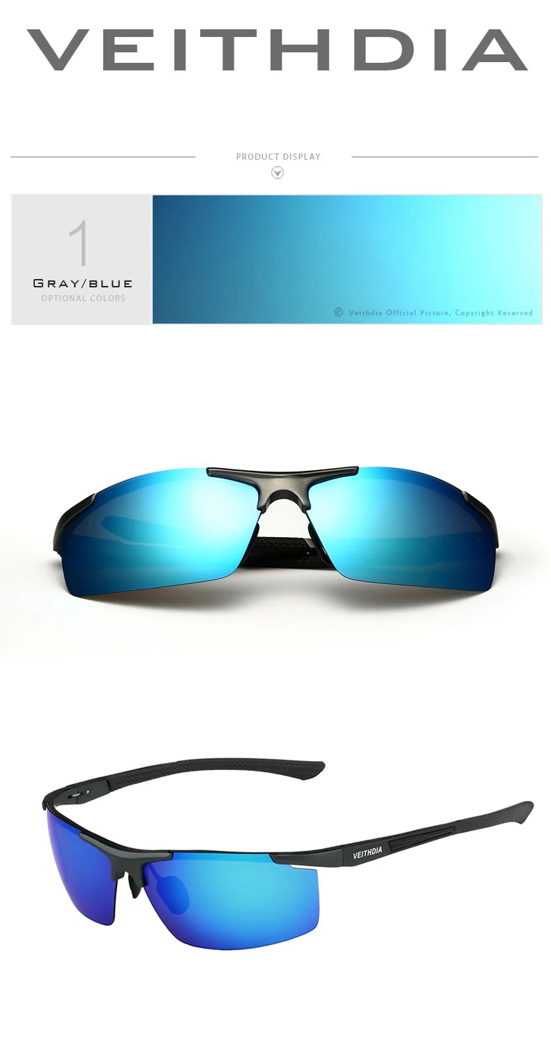 VEITHDIA aluminium magnésium hommes lunettes de soleil polarisées UV400 revêtement miroir lunettes de soleil en plein air lunettes pour homme accessoires 6588