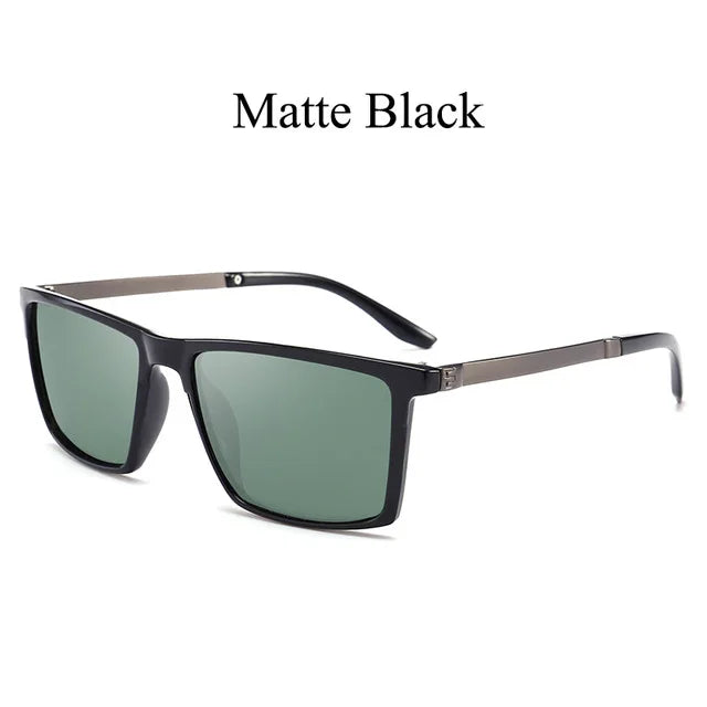 Psacss - Gafas de sol polarizadas cuadradas para hombre, lentes de conducción, de alta calidad, retro, UV400