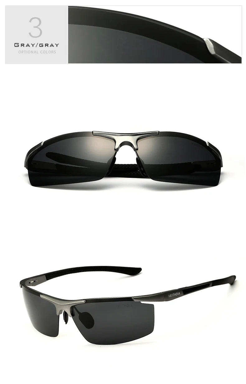 VEITHDIA aluminium magnésium hommes lunettes de soleil polarisées UV400 revêtement miroir lunettes de soleil en plein air lunettes pour homme accessoires 6588