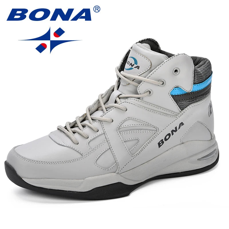BONA Baskets de Basket-Ball Homme Tige Haute Respirantes — Terrain Dur