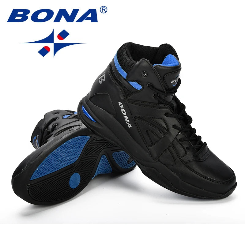 BONA Baskets de Basket-Ball Homme Tige Haute Respirantes — Terrain Dur