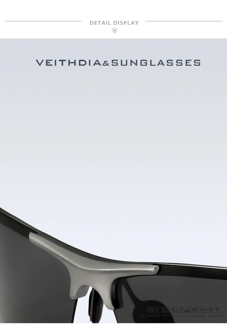 VEITHDIA aluminium magnésium hommes lunettes de soleil polarisées UV400 revêtement miroir lunettes de soleil en plein air lunettes pour homme accessoires 6588