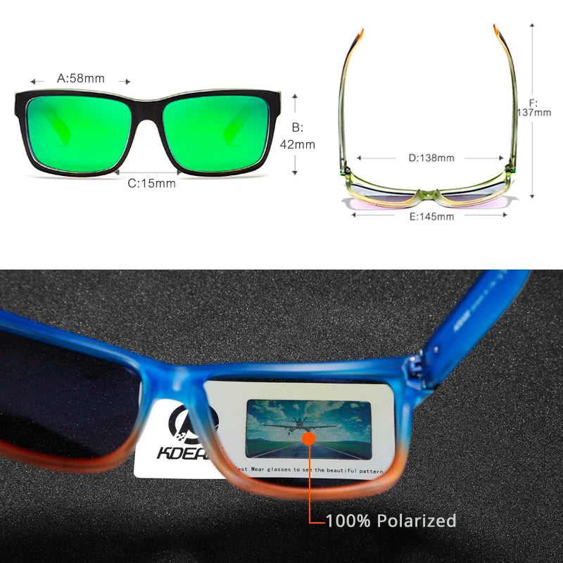 Lunettes de soleil sport polarisées — couleurs choquantes, conduite extérieur, photochromiques, avec boîte