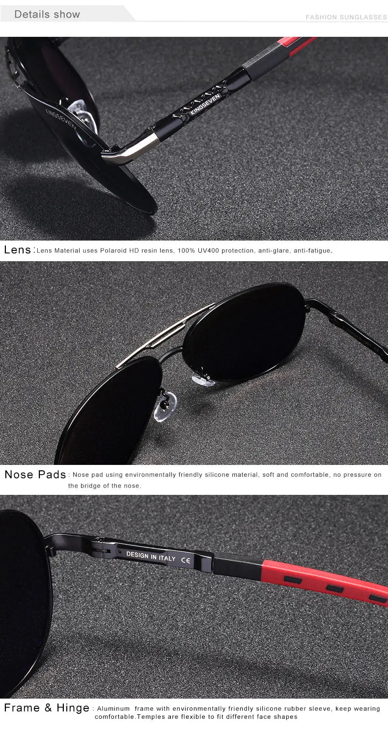 Lunettes de soleil homme vintage aluminium polarisées — classique, revêtement miroir, conduite