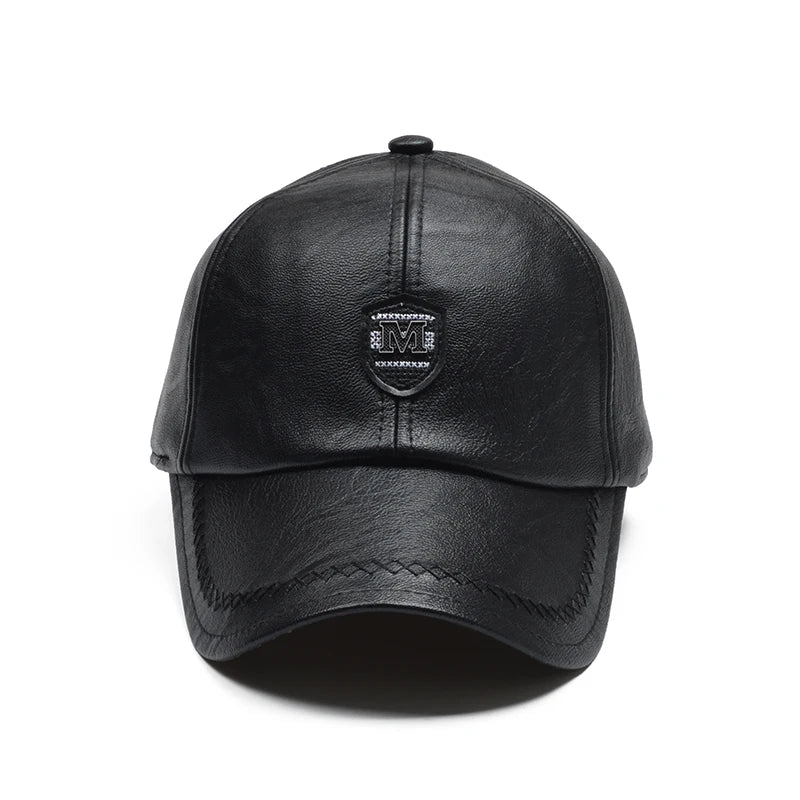 NORTHWOOD PU Leather Winter Baseball Cap Men Earmuffs Cap Male Snapback Hat High Quality Gorras Para Hombre Adjustable