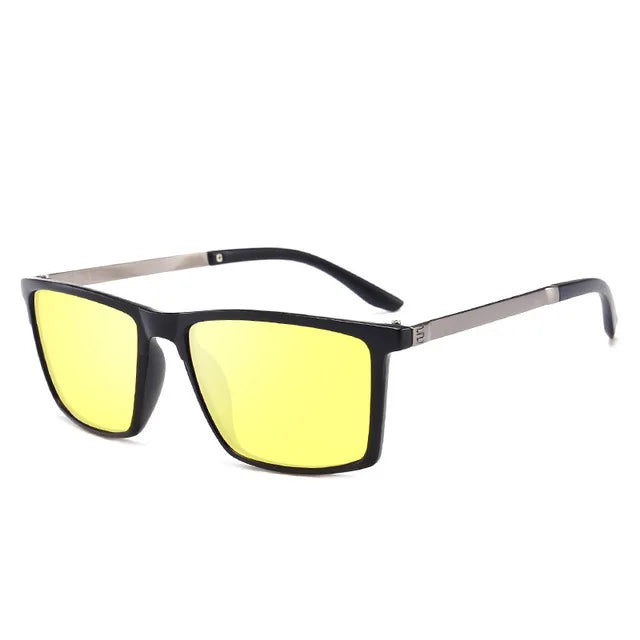 Psacss - Gafas de sol polarizadas cuadradas para hombre, lentes de conducción, de alta calidad, retro, UV400
