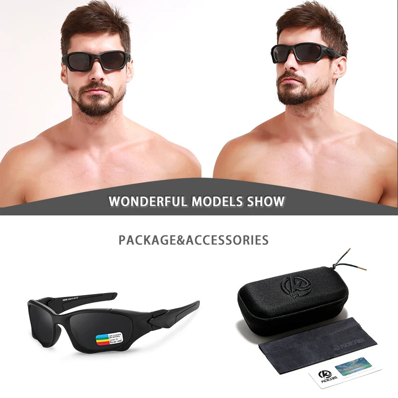 Lunettes de Soleil Sport Polarisées — Lentille Bouclier, Cadre Résistant, Plein Air, Unisexe