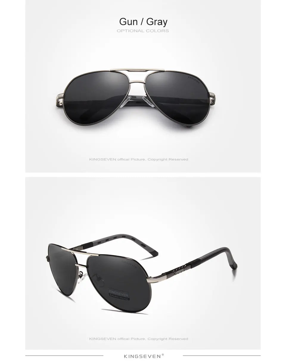 Lunettes de soleil homme vintage aluminium polarisées — classique, revêtement miroir, conduite