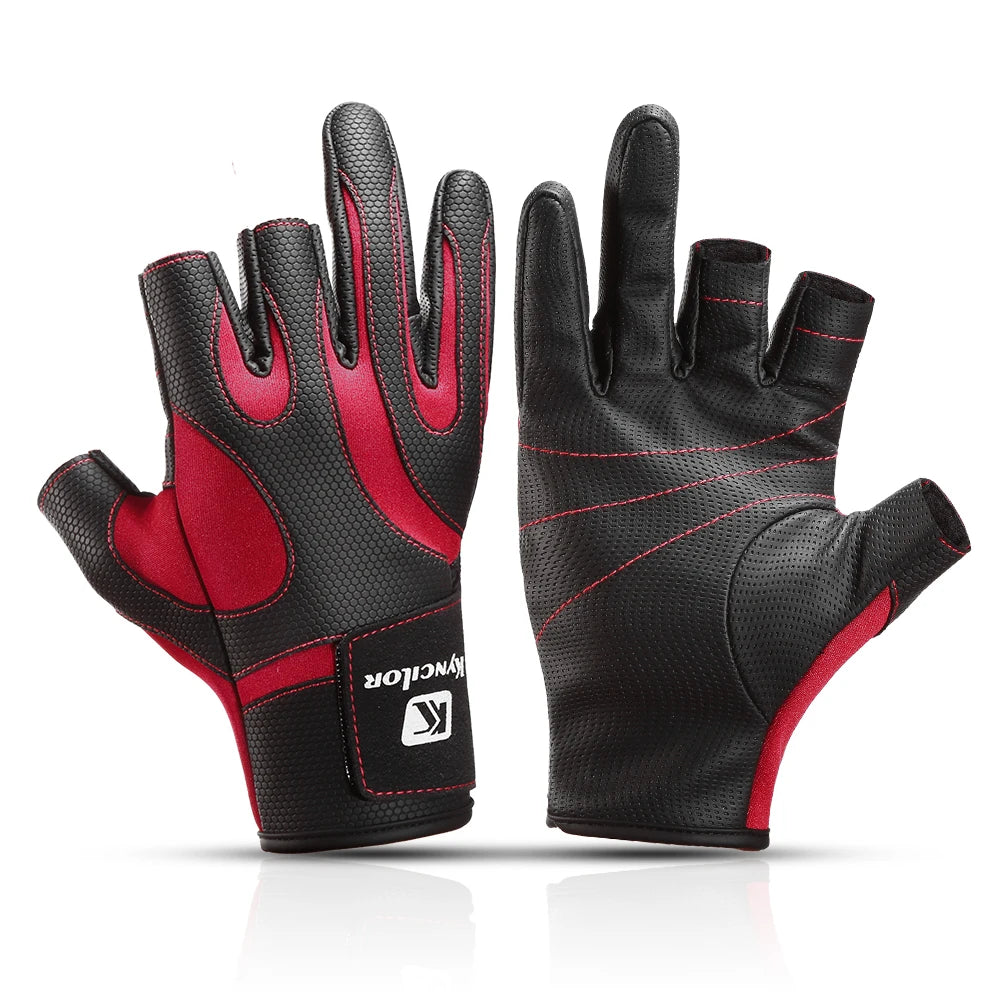 Gants De pêche sans doigts, coupe à 3 doigts, résistance en cuir, gants De pêche, survie, Camping, randonnée, outil De sauvetage