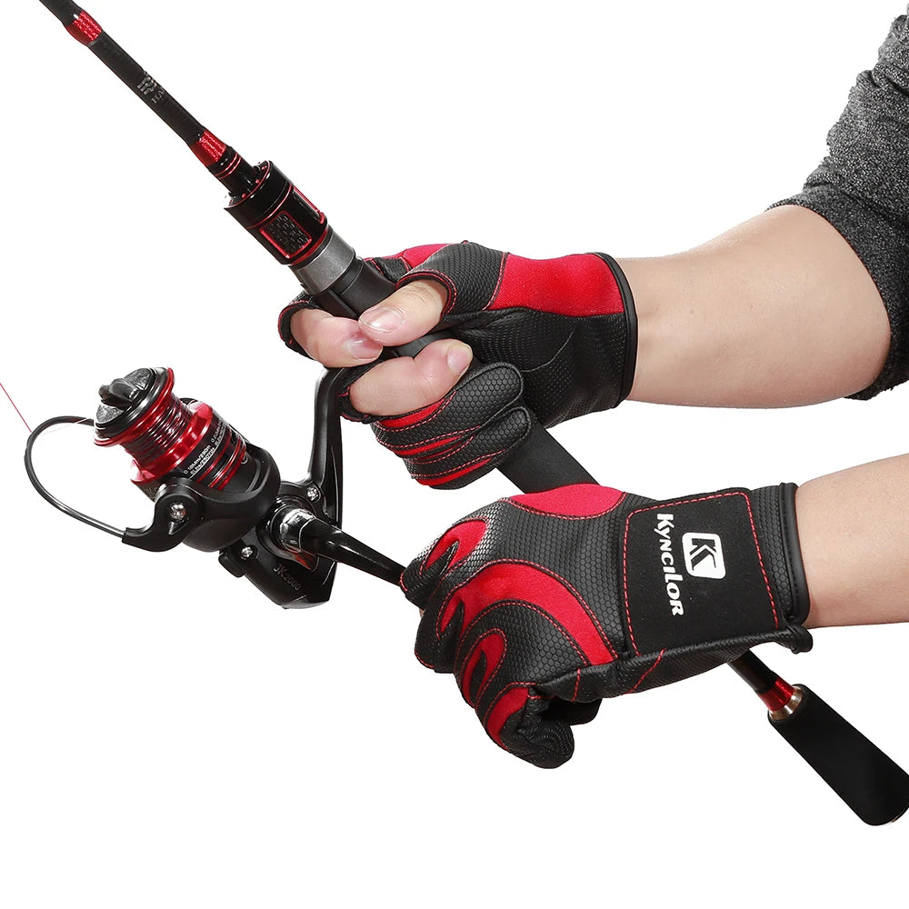 Gants De pêche sans doigts, coupe à 3 doigts, résistance en cuir, gants De pêche, survie, Camping, randonnée, outil De sauvetage