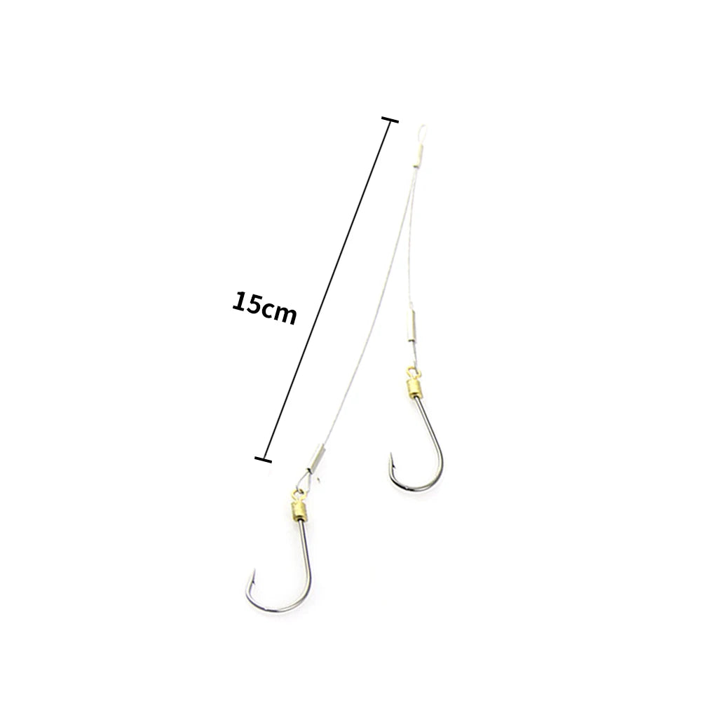 Leader de fil d'acier avec ligne de pêche à percussion, accessoires de pêche, 15/22 cm, 4 pièces