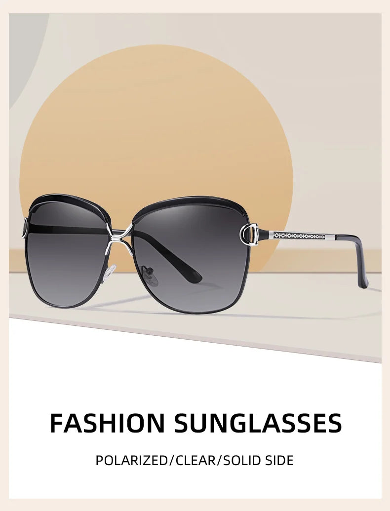 Lunettes de soleil femmes polarisées — lentille dégradée, rondes, carré
