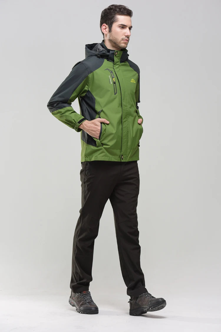 TRVLWEGO Camping randonnée veste hommes automne Sports de plein air manteaux escalade Trekking coupe-vent voyage imperméable vestes noir