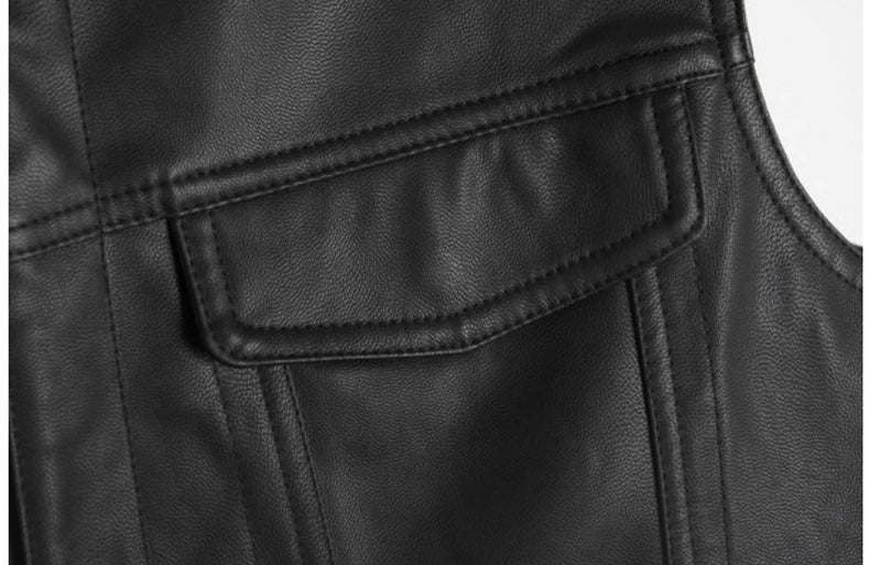 Hombres Moto Primavera Chaquetas SOA Punk Negro Motocicleta Chaleco Hijos de la Anarquía Cuero Moto Chaqueta Chaleco