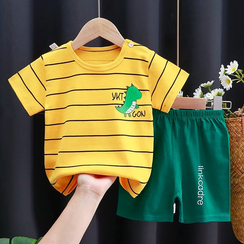Baby boy/girl clothes set T-shirt + shorts summer clothes cotton cartoon casual boys tracksuit kids baby clothes set