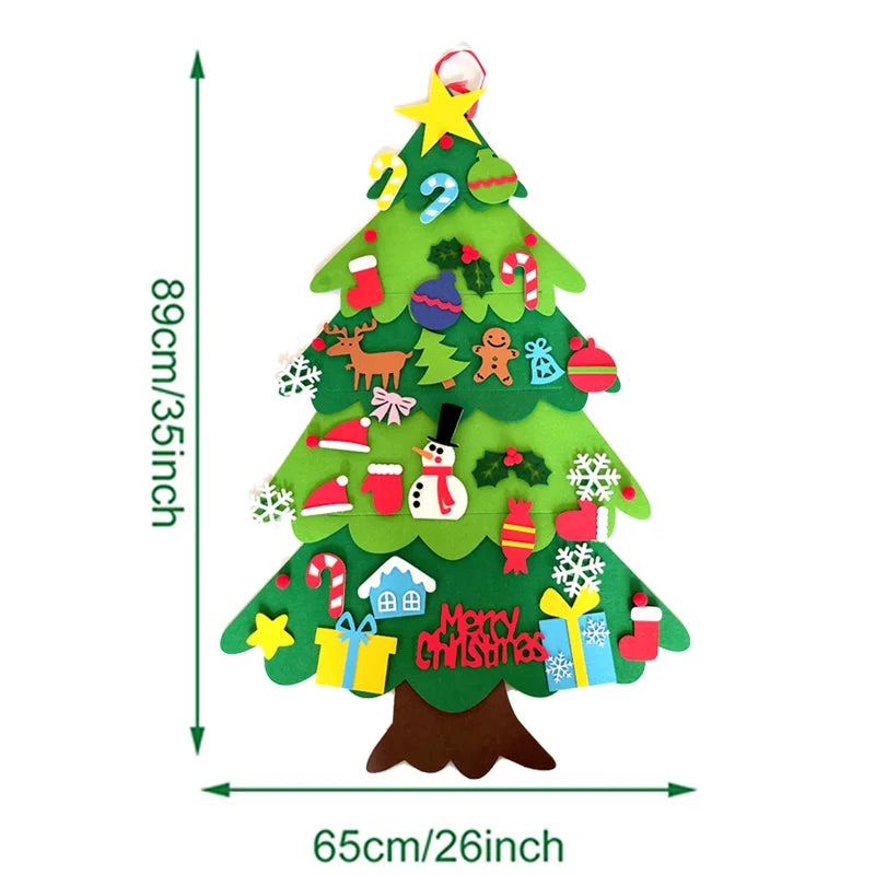 Arbre de noël en feutre, décoration pour la maison, nouvel an 2022, ornements de noël, cadeaux pour enfants, DIY
