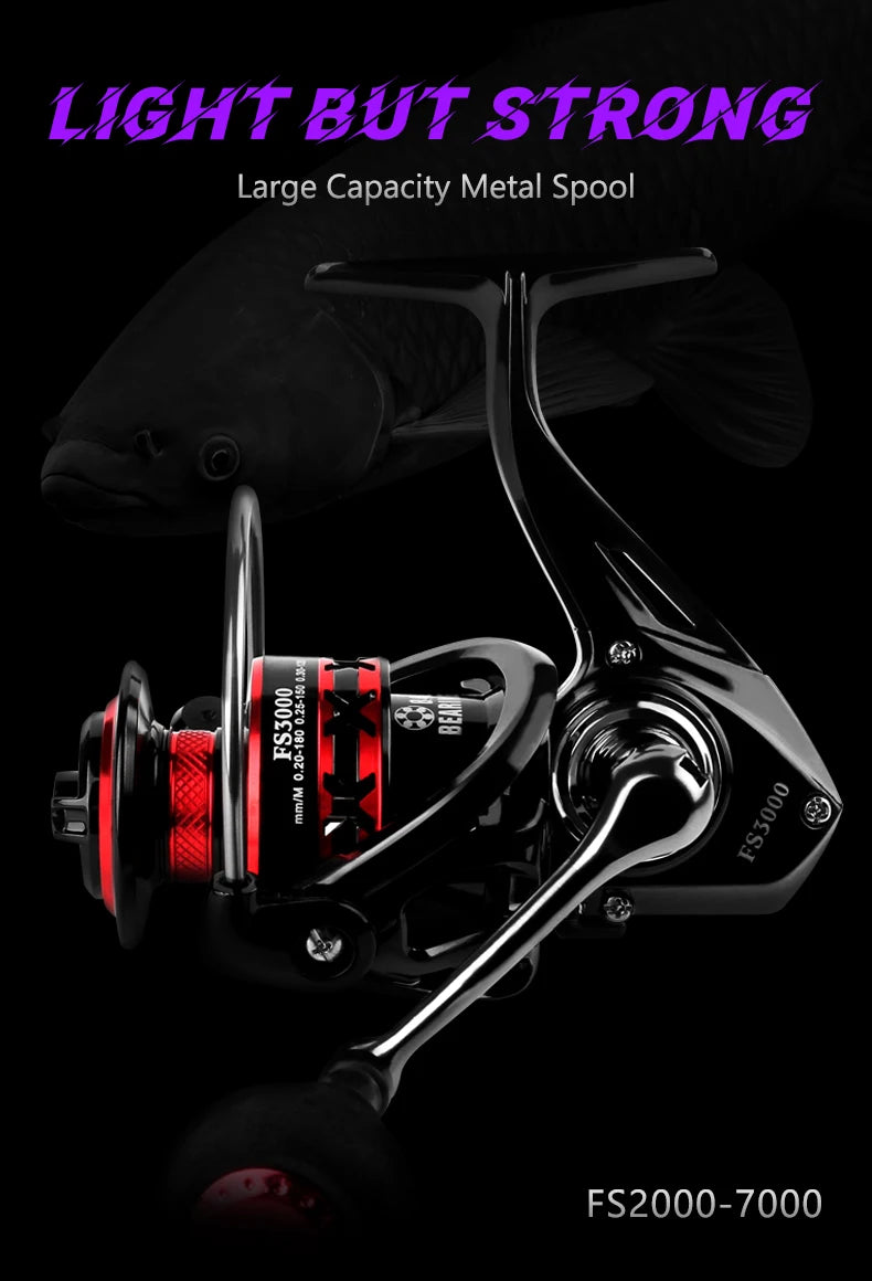 DEUKIO moulinet de pêche 2000-7000 traînée maximale 12KG moulinets de filature bobine en métal carretilhas de pesca moulinet pour accessoires de pêche pêche