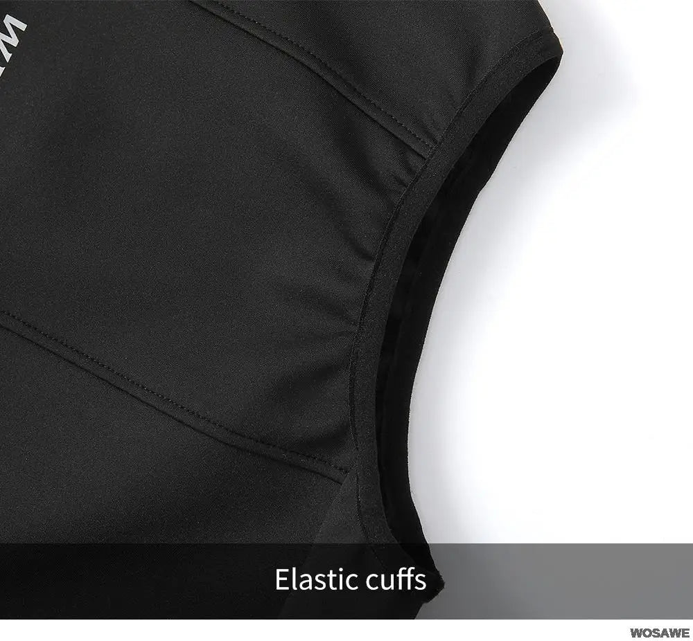 WOSAWE Chaleco térmico polar de invierno para hombre, chaqueta de ciclismo sin mangas, ropa de ciclismo para otoño, chaleco cálido sin bolsillos