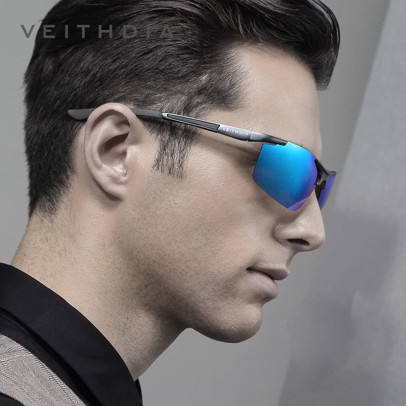 VEITHDIA aluminium magnésium hommes lunettes de soleil polarisées UV400 revêtement miroir lunettes de soleil en plein air lunettes pour homme accessoires 6588