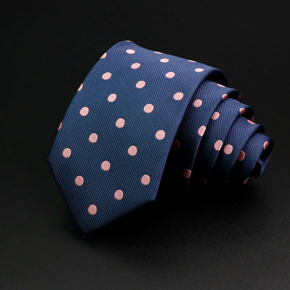 Nueva corbata clásica de rayas para hombre de 7 cm, jacquard, roja, azul, verde, corbata para uso diario, vestido de fiesta de boda, accesorios, regalo para hombre