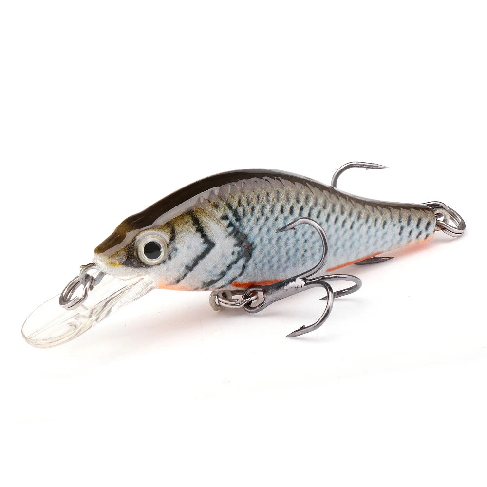 GOBASS 50/70/90mm manivelle leurre de pêche vairon noir filature leurres pour la pêche flottant Wobbler pour brochet japon appât artificiel