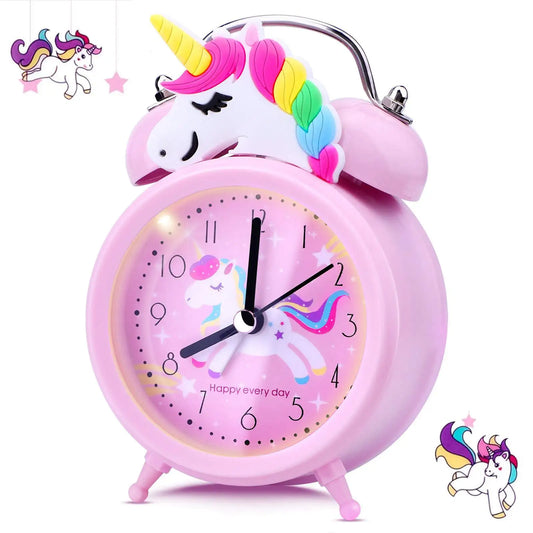 Unicorn Alarm Clock for Kids, Luminous Alarm Clock, Twin Bell Clock with Backlight, Morning Alarm Clock, Cute Desk Clock, Home Decoration, Alarm Clock, Radio Alarm Clock, Gifts for Children