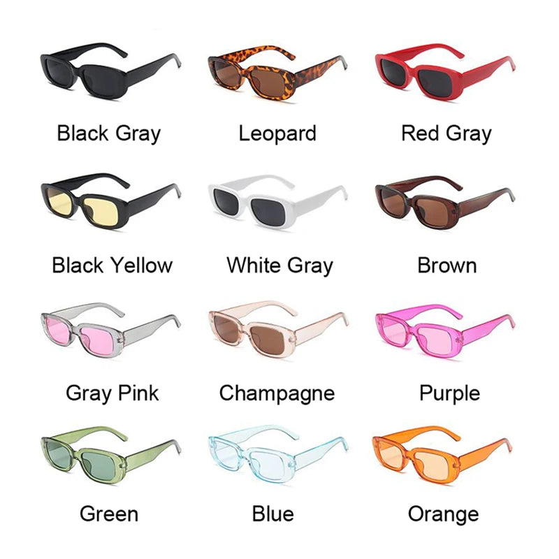 2021 Luxury Brand Women's Square Sunglasses Travel Small Rectangular Sunglasses Retro Fashion