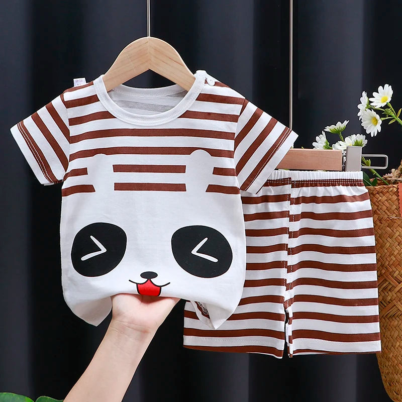 Baby boy/girl clothes set T-shirt + shorts summer clothes cotton cartoon casual boys tracksuit kids baby clothes set