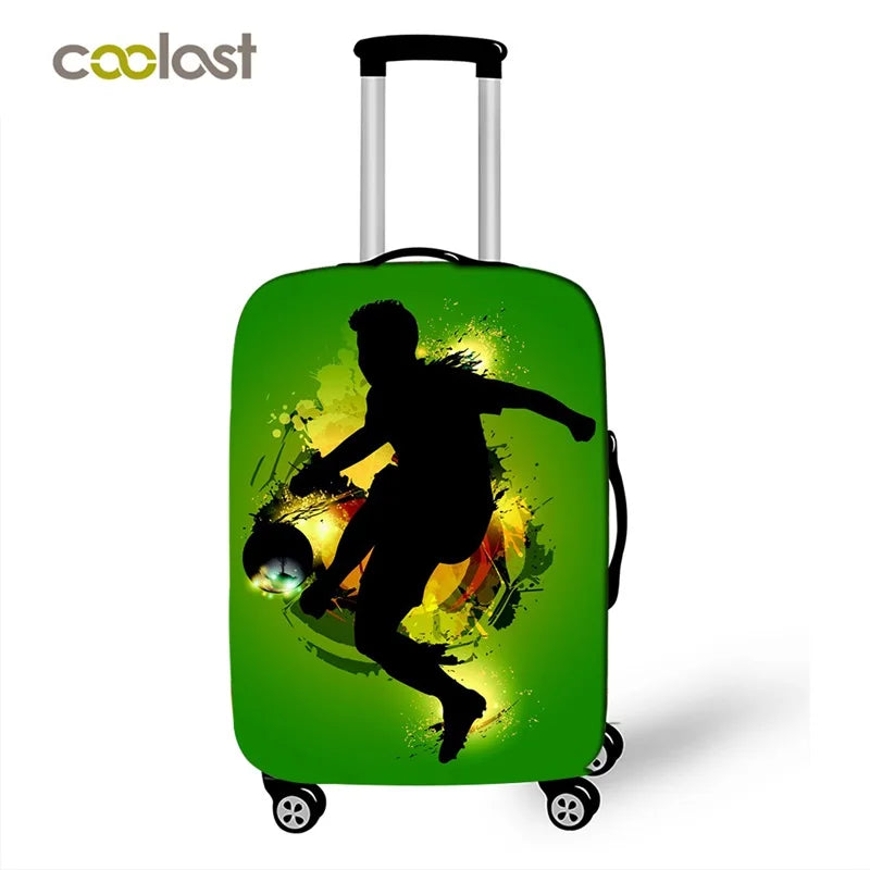 Housse de Protection Valise Imprimé Football — Polyester Spandex Tailles S/M/L