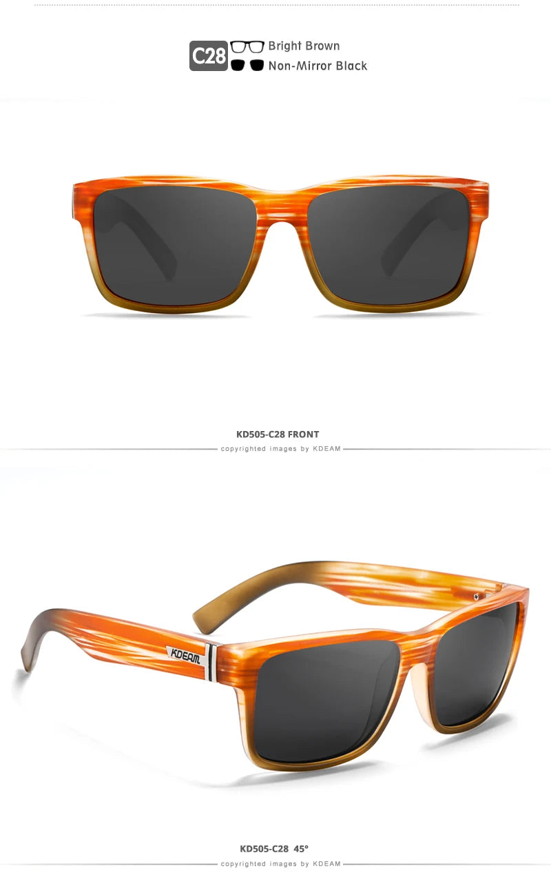 Lunettes de soleil sport polarisées — couleurs choquantes, conduite extérieur, photochromiques, avec boîte