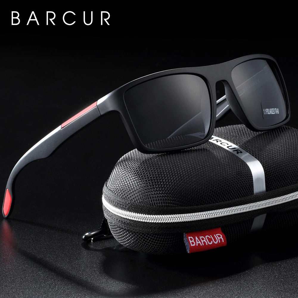 BARCUR Polarized Sunglasses Men TR90 Ultralight Vintage Sunglasses for Women Square Glasses Oculos Sunglasses for Women