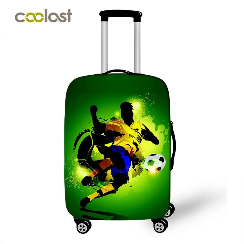 Housse de Protection Valise Imprimé Football — Polyester Spandex Tailles S/M/L