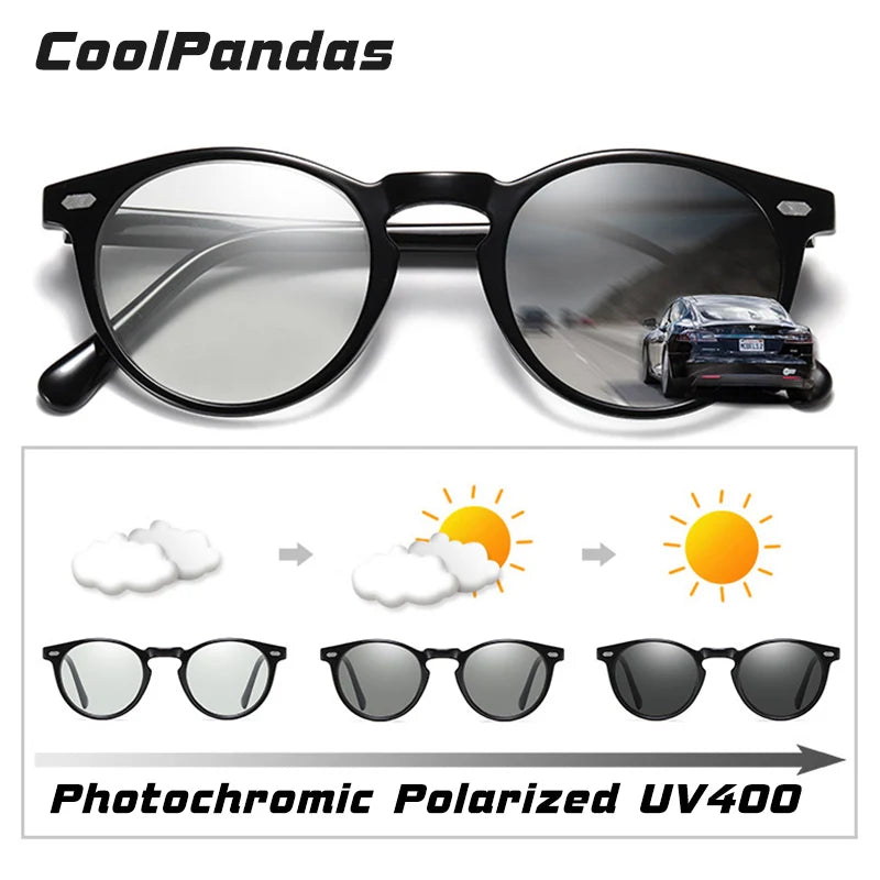 Lunettes de soleil photochromiques unisexe — verres polarisés, TR90, conduite, hommes et femmes