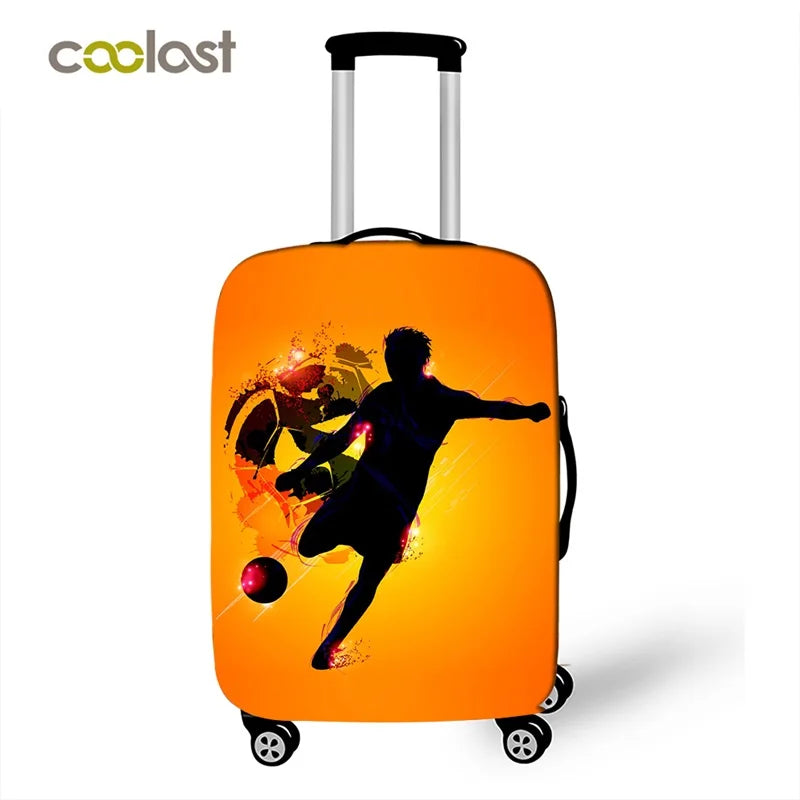 Housse de Protection Valise Imprimé Football — Polyester Spandex Tailles S/M/L