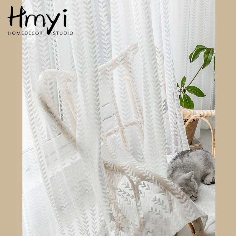 Rideaux en tulle blanc modernes — salon, chambre à coucher, transparents