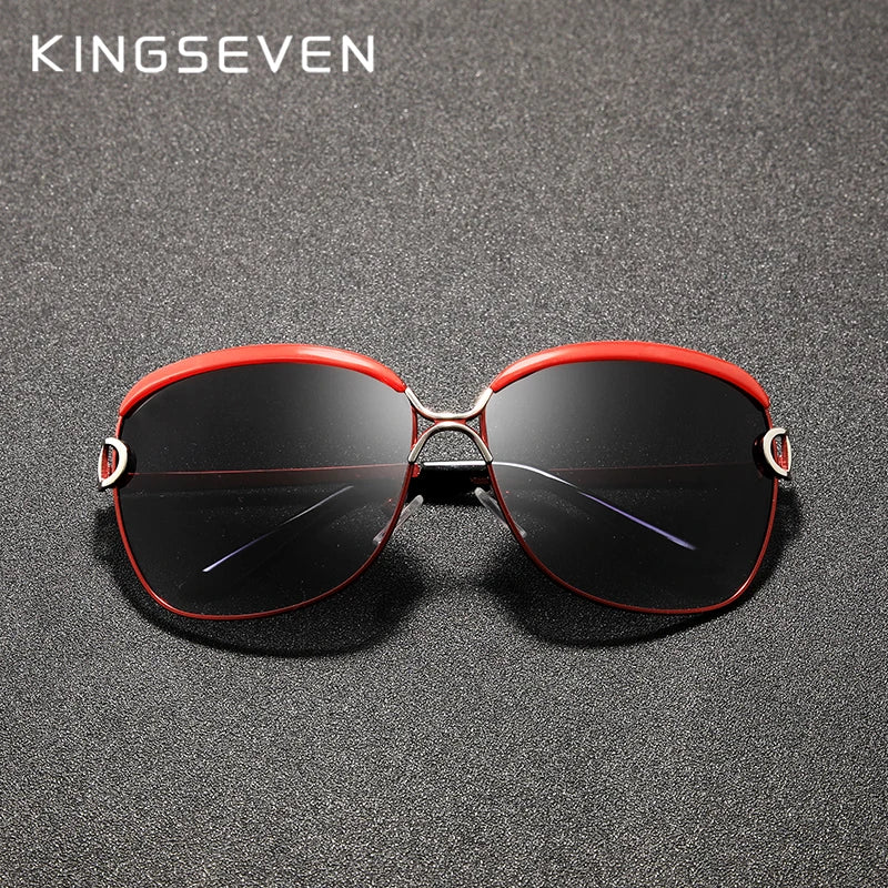 KINGSEVEN Polarized Sunglasses for Women Gradient Lens Round Square Sunglasses Luxury Brand Oculos Lunette De Soleil Femme