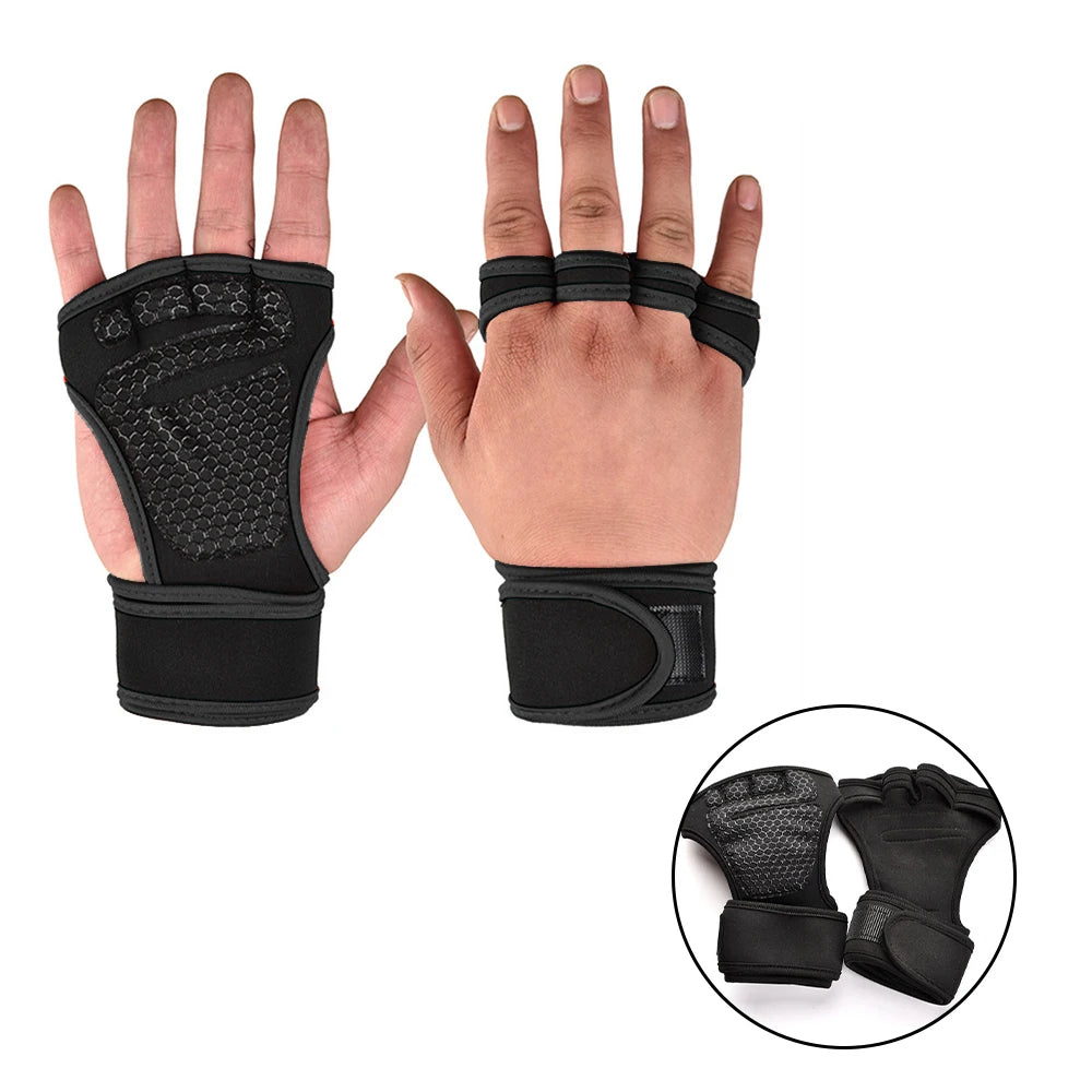 Guantes de entrenamiento deportivo para hombres y mujeres, guantes de entrenamiento, fitness, musculación, levantamiento de pesas, gimnasio, protección de manos, muñecas y palmas