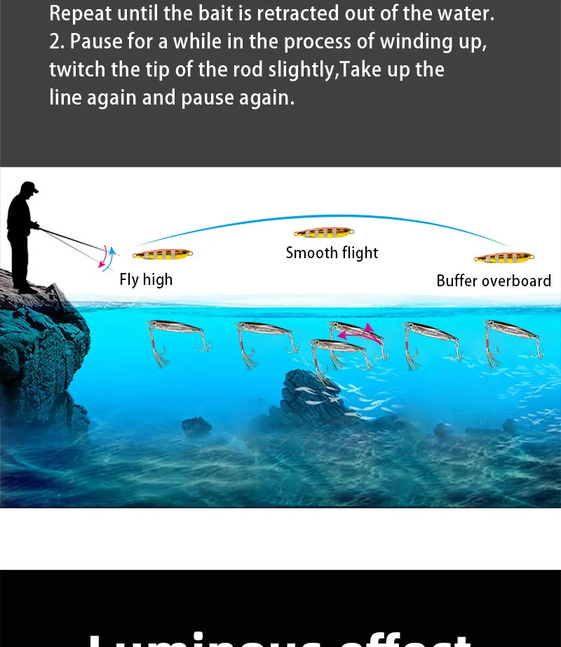Leurre de Pêche Artificiel Japonais 10 à 50g — Appat Casting Bar & Poissons de Mer